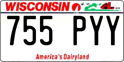 WI license plate 755PYY
