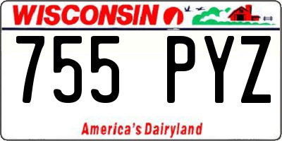 WI license plate 755PYZ