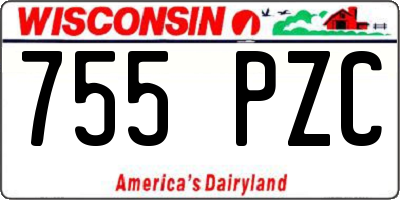WI license plate 755PZC