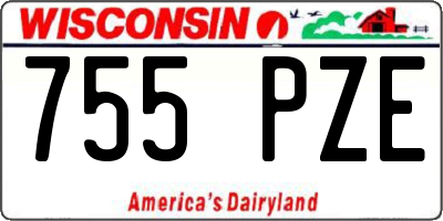 WI license plate 755PZE
