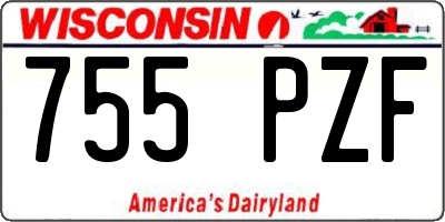 WI license plate 755PZF