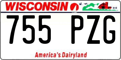 WI license plate 755PZG