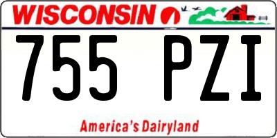WI license plate 755PZI