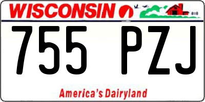 WI license plate 755PZJ