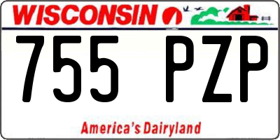 WI license plate 755PZP