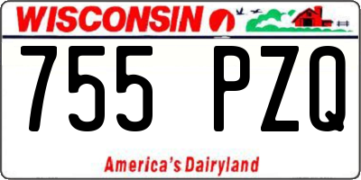 WI license plate 755PZQ