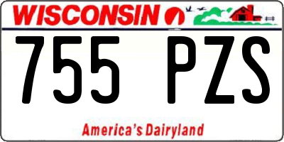 WI license plate 755PZS