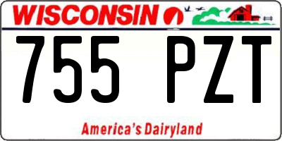 WI license plate 755PZT