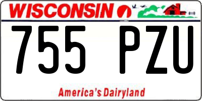 WI license plate 755PZU