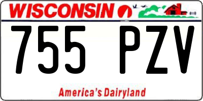 WI license plate 755PZV