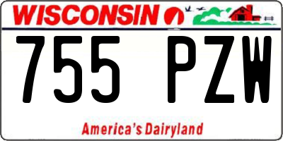 WI license plate 755PZW