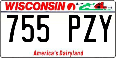 WI license plate 755PZY
