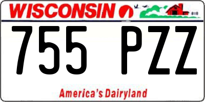 WI license plate 755PZZ