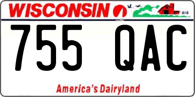 WI license plate 755QAC