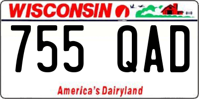 WI license plate 755QAD