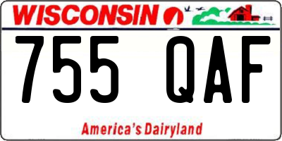 WI license plate 755QAF