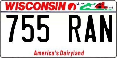 WI license plate 755RAN