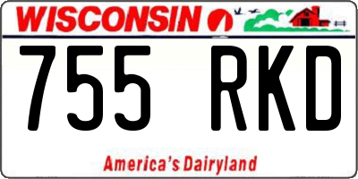 WI license plate 755RKD
