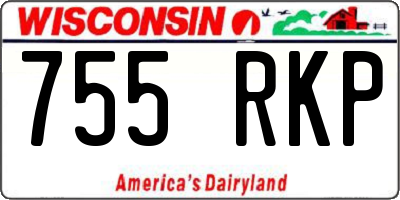 WI license plate 755RKP