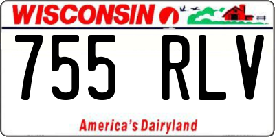 WI license plate 755RLV