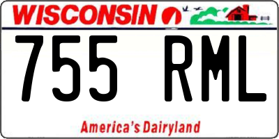 WI license plate 755RML