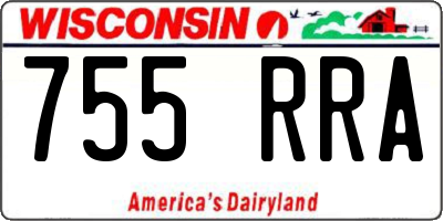 WI license plate 755RRA