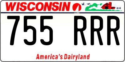 WI license plate 755RRR