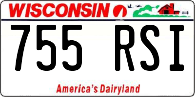 WI license plate 755RSI