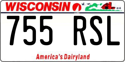 WI license plate 755RSL