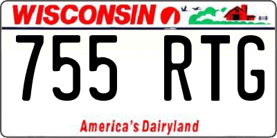 WI license plate 755RTG