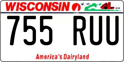WI license plate 755RUU