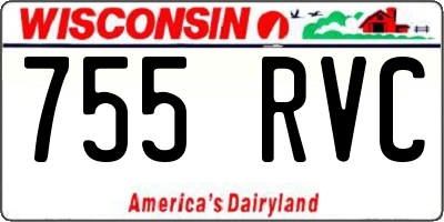 WI license plate 755RVC
