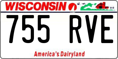 WI license plate 755RVE