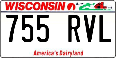WI license plate 755RVL