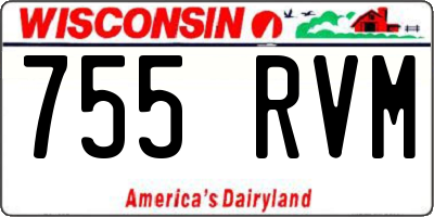 WI license plate 755RVM