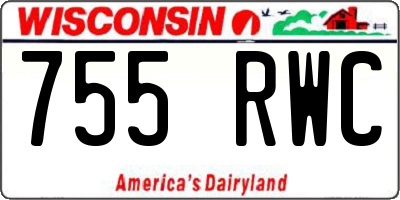 WI license plate 755RWC