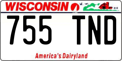 WI license plate 755TND