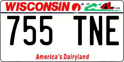 WI license plate 755TNE