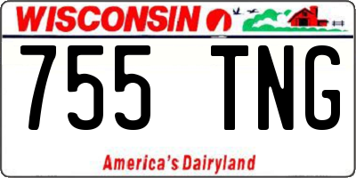 WI license plate 755TNG