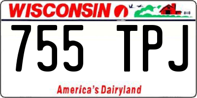 WI license plate 755TPJ