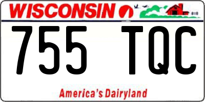 WI license plate 755TQC