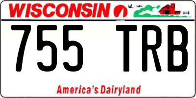 WI license plate 755TRB