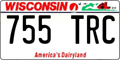 WI license plate 755TRC
