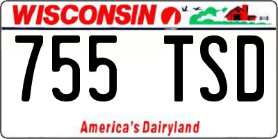 WI license plate 755TSD