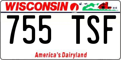 WI license plate 755TSF