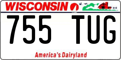 WI license plate 755TUG