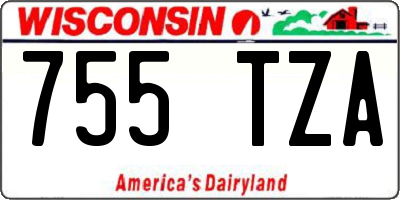 WI license plate 755TZA