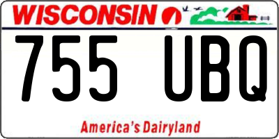 WI license plate 755UBQ