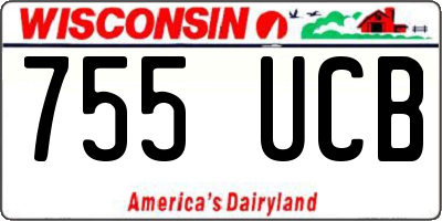 WI license plate 755UCB