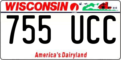 WI license plate 755UCC